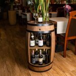 Creative cooper tonneau en bois avec clairage led armoire bar meuble rangement bouteille alcool casier ...