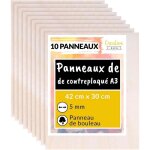Contreplaqu� 5mm - creative deco - lot de 10 - 420 x 300 x 5 mm - bois bouleau - pyrogravure gravure
