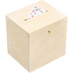Boite bois enveloppes naturel - creative deco - urne mariage - boite a souvenirs lettres