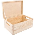 Bo�te de rangement en bois creative deco 30x20x14cm naturel non peinte caisse coffre malle � d�corer