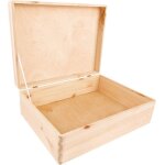 Bo�te de rangement - creative deco - 40x30x14cm - bois naturel - non ponc� - couvercle inclus