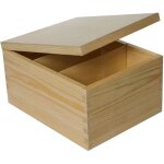 Creative deco bote de rangement bois cd dvd livre 16 x 24 x 14 cm non peinte caisse coffre malle pour ...