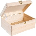 Boite de rangement en bois creative deco 30x20x14cm brut coffre de rangement boîte en bois coffret bois ... Boite de rangement en bois creative deco 30x20x14cm brut coffre de rangement boîte en bois coffret bois ...