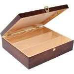 Coffret bo�te caisse � vin en bois cadeau marron brun boite rangement 3 bouteilles - creative deco
