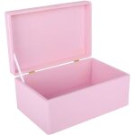 Creative deco grande boite de rangement en bois � d�corer rose 30x20x14 cm naturel avec couvercle bo�te ...
