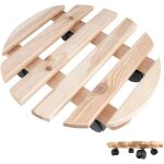 Creative home porte plante a roulettes en bois massif diamètre 35 cm capacité de charge 80 kg support ... Creative home porte plante a roulettes en bois massif diamètre 35 cm capacité de charge 80 kg support ...