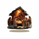 A cr�che de no�l en acrylique 2d mat�riau acrylique 20x20x8cm imperm�able et r�sistant aux rayures convient ...