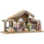 Crche de nol - britesta - grande - figurines en porcelaine - table en bois - ambiance traditionnelle ...