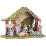 Crche de nol - britesta - petite - figurines en porcelaine - table en bois - ambiance traditionnelle ...