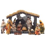 Cr�che de no�l en r�sine - okz - artisanale - d�corative - ensemble dornements - �cologique - pour f�tes ...