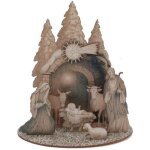 Crèche de noël traditionnelle en bois avec sujets 20 x 22 cm - bois Crèche de noël traditionnelle en bois avec sujets 20 x 22 cm - bois