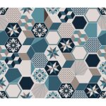 Cpm - crédence adhésive carreaux en aluminium exa - l. 20 x l. 20 cm - bleu Cpm - crédence adhésive carreaux en aluminium exa - l. 20 x l. 20 cm - bleu