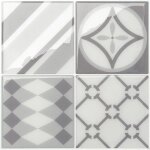 Credence adhesive pour cuisine - vintage gris / blanc carrelage adhesif mural salle de bain 3d 5 paquet ...