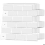 Cr�dence adh�sive cuisine - virex� - lot de 10 pi�ces - carrelage autocollant - m�tro blanc - vinyle ...