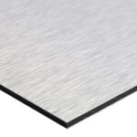 Cr�dence grise en aluminium bross� adhesive - face arri�re autocollante - fond de hotte - 100 x 20 cm ...