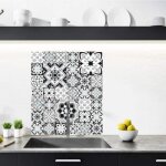 Cr�dence greyblue en aluminium adhesive - 60 cm x 70 cm - noir gris bleu - face arri�re autocollante ...