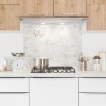 Fond de hotte adh�sif en aluminium effet b�ton vieilli beige - 70x60 cm - 99deco