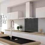 Cr�dence cuisine fond de hotte verre premium - anthracite l 90 x h 70 cm