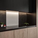 Crdence cuisine fond de hotte verre brillant glassy - blanc l 60 x h 50 cm