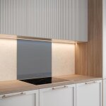 Crdence cuisine fond de hotte verre brillant glassy - gris l 90 x h 50 cm