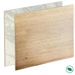 Cr�dence cuisine stratifi�e hpl r�versible marbre blanc / ch�ne clair 3000 x 640 x 134 mm fsc forestea ...