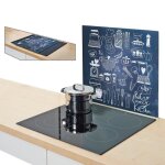 Crdence de cuisine en verre ardoise lovely kitchen zeller - verre - 56 cm - bleu - cuisine