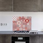 Cr�dence redmonkey en aluminium adhesive - 90 cm x 70 cm - rouge - face arri�re autocollante - fond de ...