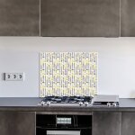 Cr�dence seventy en aluminium adhesive - 90 cm x 70 cm - jaune blanc et noir - face arri�re autocollante ...