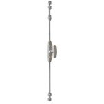 Cr�mone � tringle demi - ronde map - 1cb bouton chrom� carr� 7 mm blanc