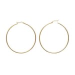 Cr�oles en acier inoxydable dor� - bijouxia - grandes lisses 7cm - excellente qualit�