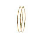 Cr�oles lisses - bijouxia - acier inoxydable dor� - diam�tre 6 cm - excellente qualit�
