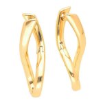 Boucles doreilles - femme - croles - ovales - jonc - tordu - plaqu or jaune 750 / 1000 - 3 microns ...