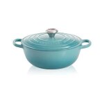 Le creuset 21114261700430 signature cocotte la marmite en fonte emaille, 26 cm - bleu carabe