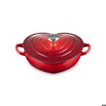 Le creuset amour po�le basse en fonte en forme de c?ur 20 cm cerise