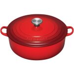 Le creuset - cocotte ronde basse en fonte maille 30cm cerise