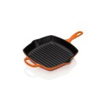Skillet gril carr� - le creuset volcanique 26x26 cm - fonte �maill�e - manche passe - au - four - compatible ...