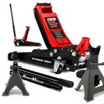 Cric hydraulique kraftm�ller pro 225 tonnes chandelles 3t levage 50cm lev�e rapide � double - pompe garage ...