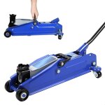 Cric hydraulique rouleur 3 tonnes - levage voiture suv et utilitaire 127 - 386 mm - roues pivotantes ...