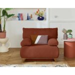 Cristal - fauteuil - convertible avec coffre - en velours texturé - terracotta Cristal - fauteuil - convertible avec coffre - en velours texturé - terracotta
