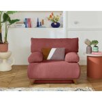 Cristal - fauteuil - convertible avec coffre - en velours texturé - rose Cristal - fauteuil - convertible avec coffre - en velours texturé - rose