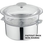 Cristel cuit vapeur verre + couvercle 20 cm.