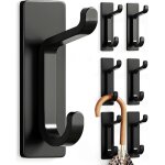 Crochet adhesif mural porte serviette salle de bain accroche torchon cuisine porte manteau adh�sif noir ...