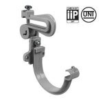 Crochet bandeau orientable pvc 16 demi - ronde - gris - firstplast - fixation gouttière pvc Crochet bandeau orientable pvc 16 demi - ronde - gris - firstplast - fixation gouttière pvc