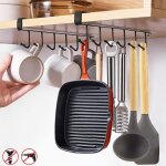 Crochet barre de cuisine en acier inox amovible pour suspendre les ustensiles de cuisine ou salle de ...