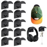 Crochets de chapeaux - non spcifi - 10 pices - adhsif sans perforation - noir - design contemporain ...