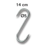 Crochet inox de boucher esse 14 cm diam�tre 5 mm lot de 5 pi�ces