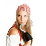 Crochet de pirate plastique 20cm gris argent