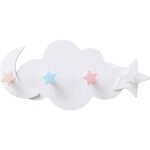 Crochets porte - manteau enfant mural en forme de nuage - blanc - 298 * 14cm - plastique