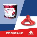 Croisillons auto - nivelants - 100 �crous jd syst�me - r�utilisables - pour carrelage - 1mm � 3mm