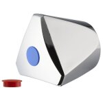 Croisillon tricorne en métal pour robinet avec pastilles bleu et rouge noyon & thiebault Croisillon tricorne en métal pour robinet avec pastilles bleu et rouge noyon & thiebault